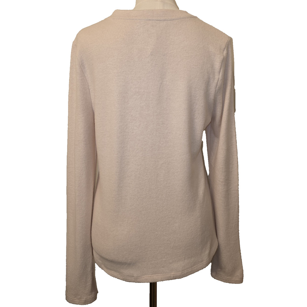 NWT XL Women's Long Sleeve "Fuzzy" Henley Oatmeal by Lola Grace MSRP $39 - Picture 4 of 6